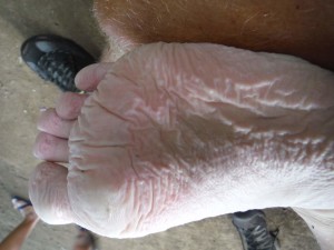 Jason's nasty wet foot, I'm sure you wanted to see that!